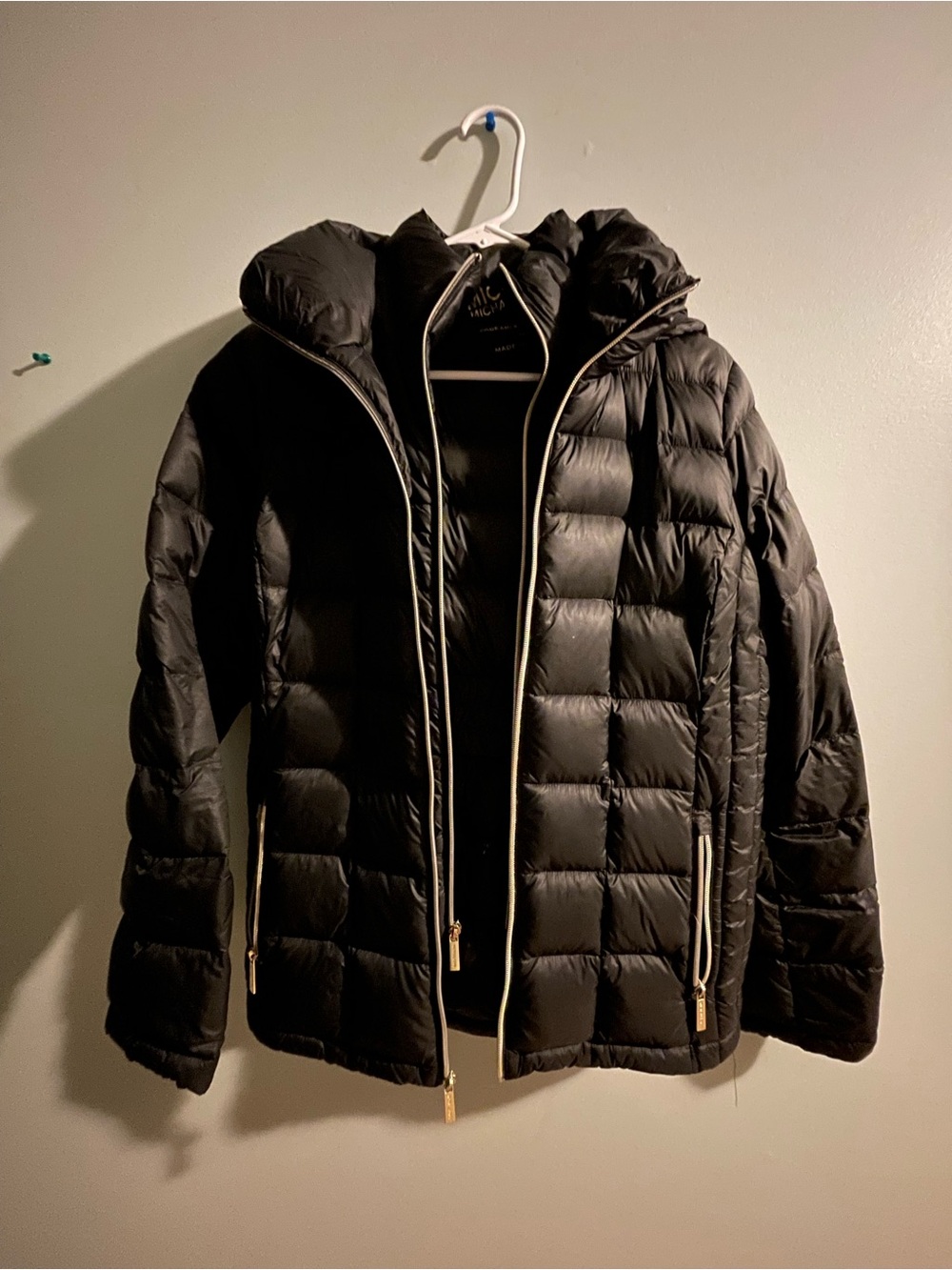 Michael Kors Black Quilted Puffer Jacket with Hood